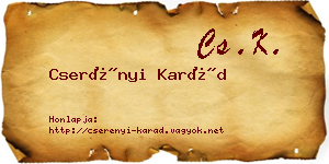 Cserényi Karád névjegykártya